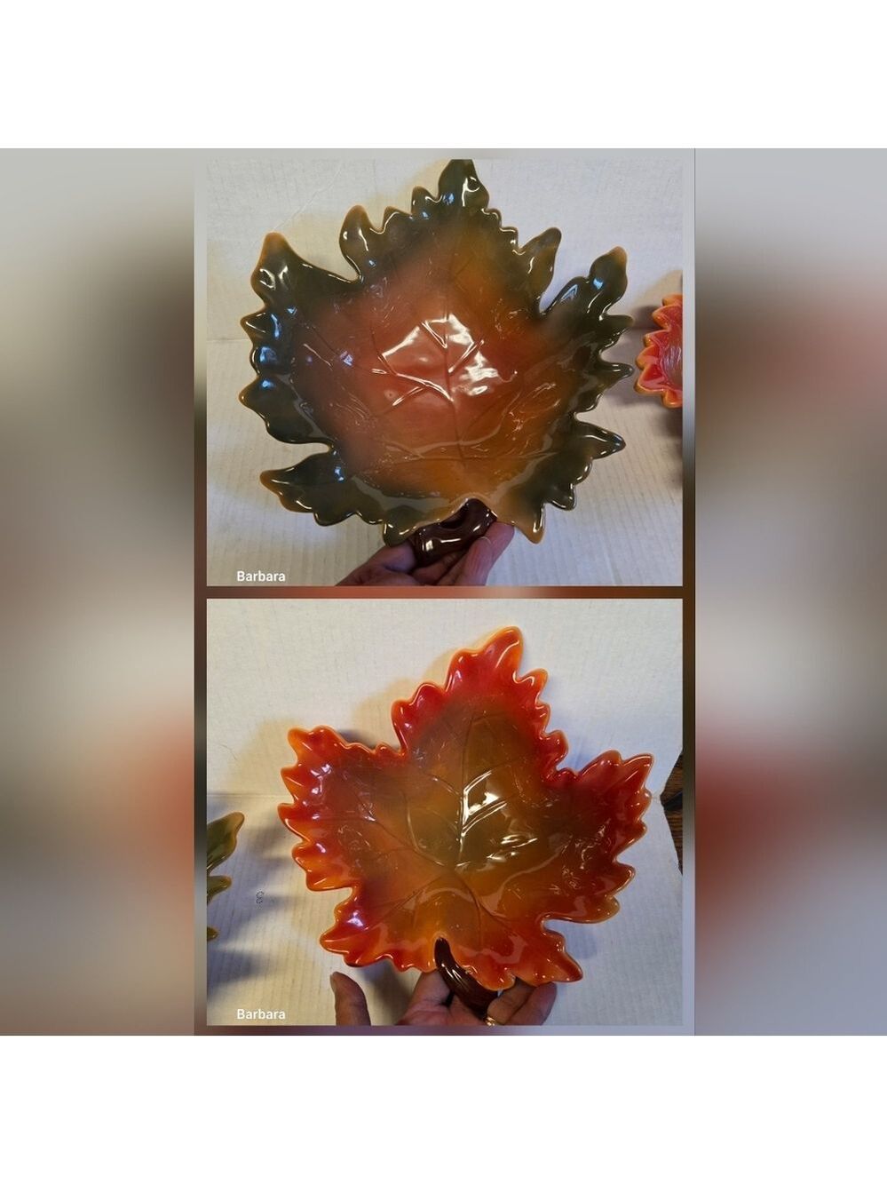 Katz 2 Piece Ceramic Maple Leaf Serving Dishes